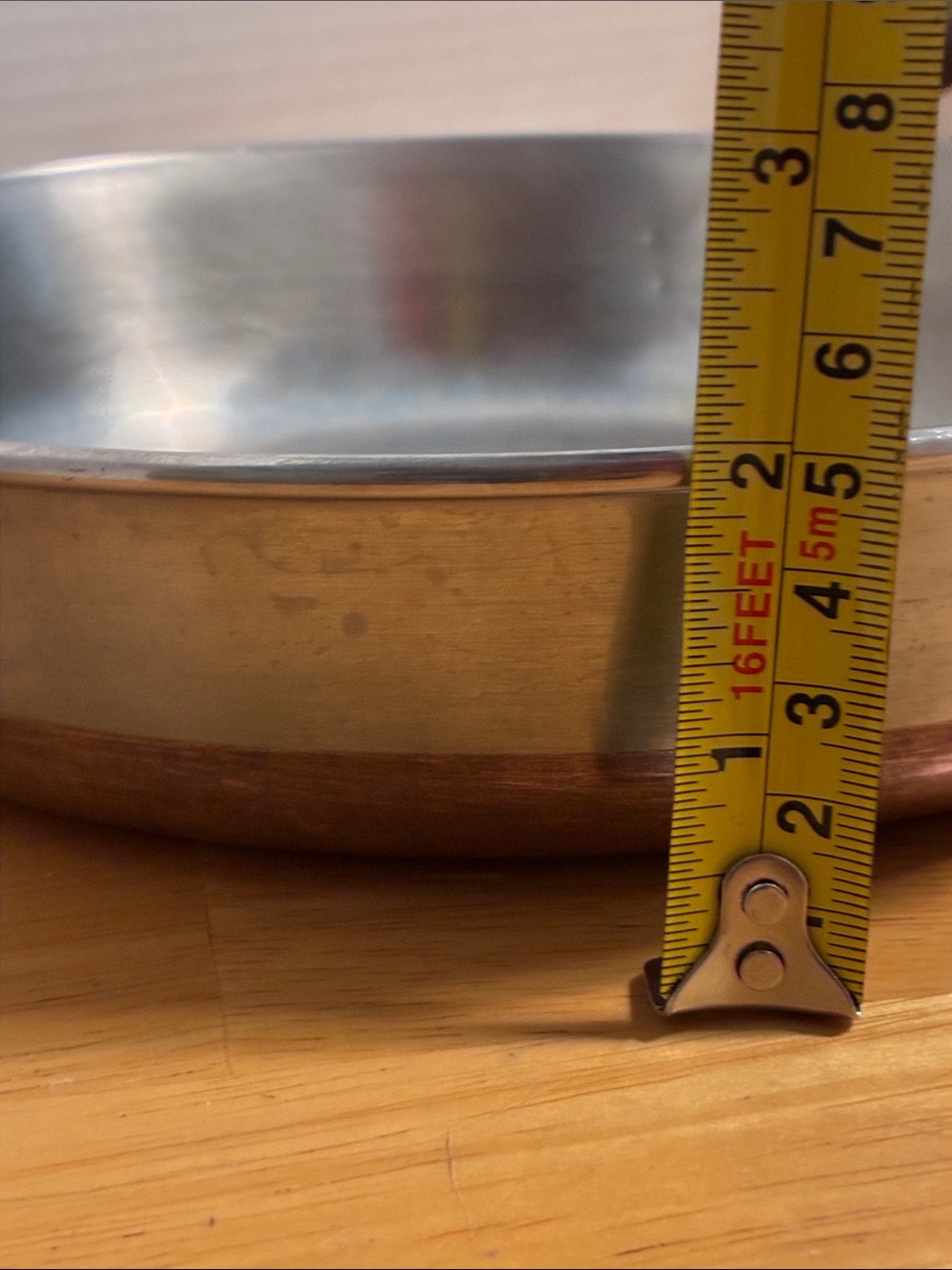 Revere Ware Stainless Steel / Copper Bottom 9" Frying Pan with Black Handle - Picture 3 of 10